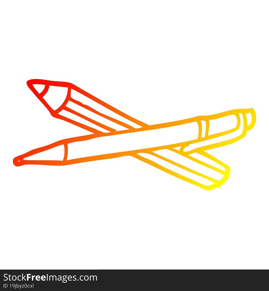 warm gradient line drawing of a cartoon pen