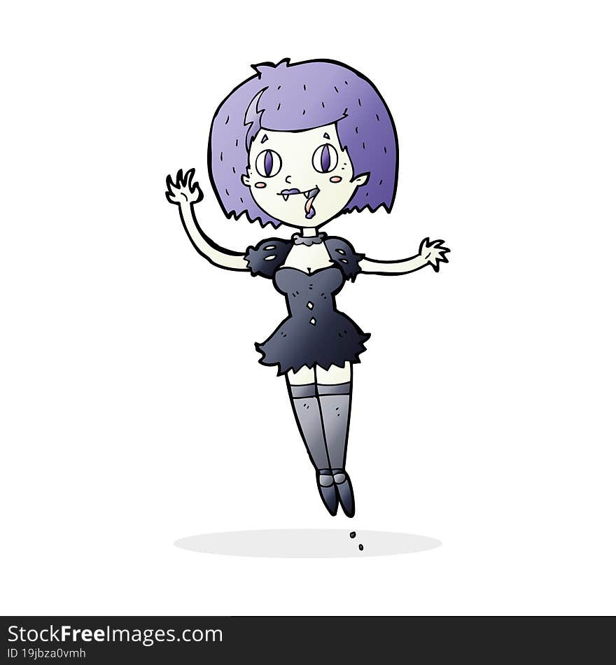 cartoon happy vampire girl