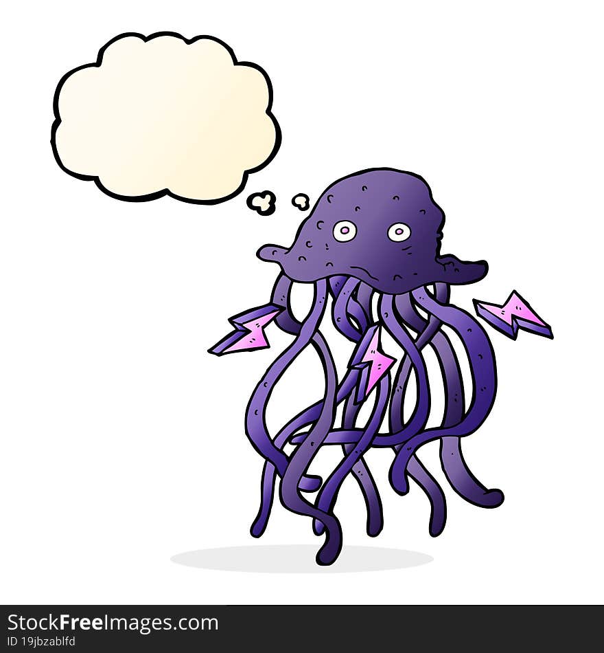 Cartoon Octopus With Thought Bubble