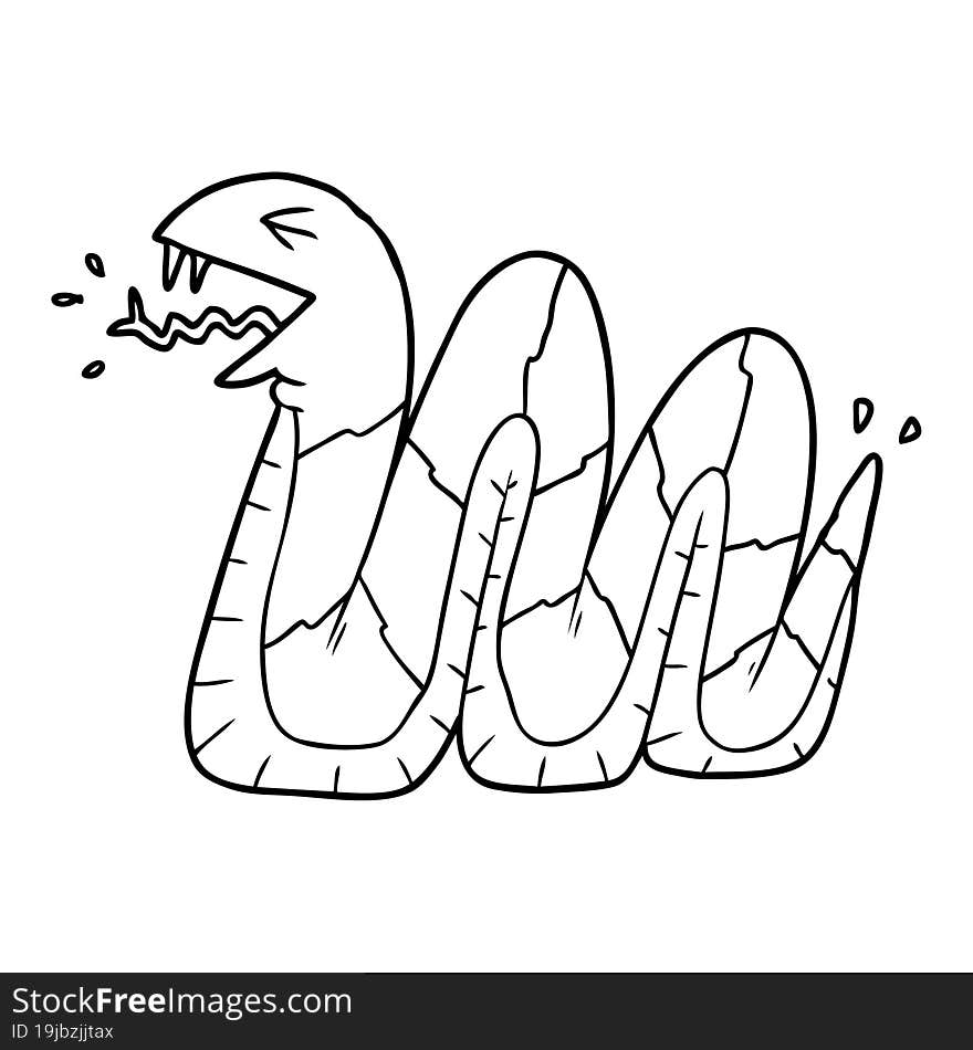 cartoon hissing snake. cartoon hissing snake