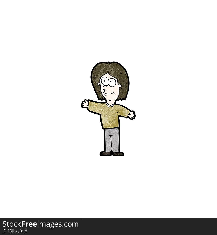 Cartoon Waving Man