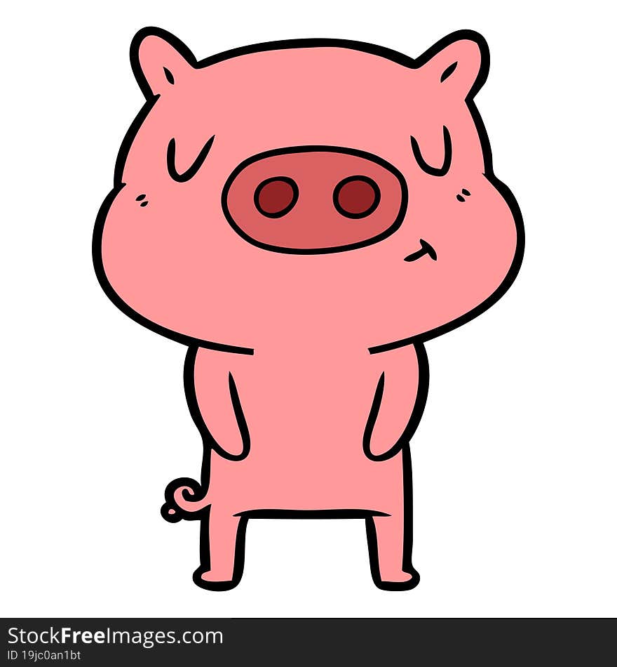 cartoon content pig. cartoon content pig