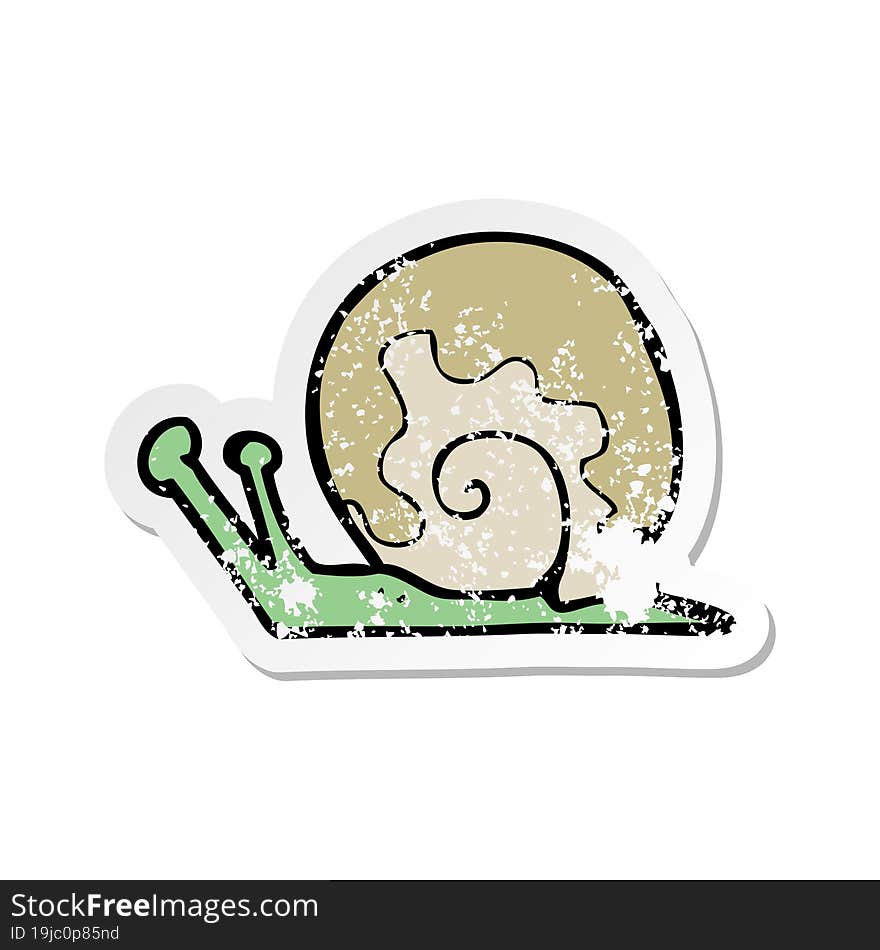 retro distressed sticker of a cartoon snail