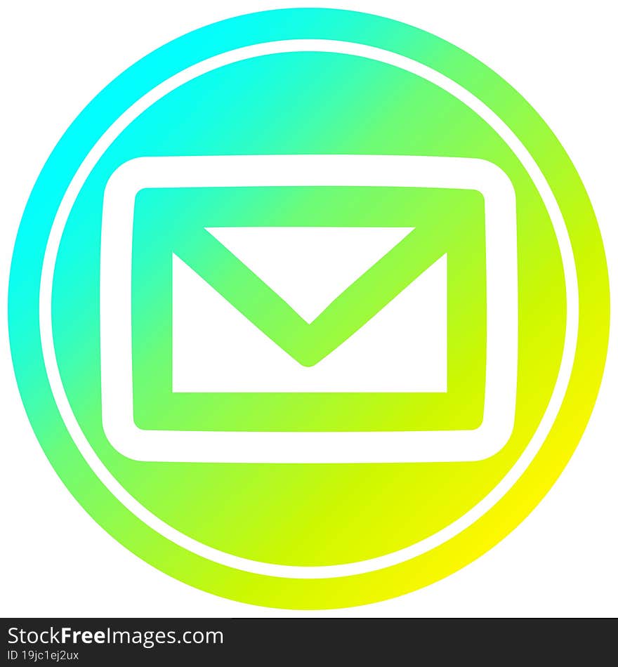 Envelope Letter Circular In Cold Gradient Spectrum