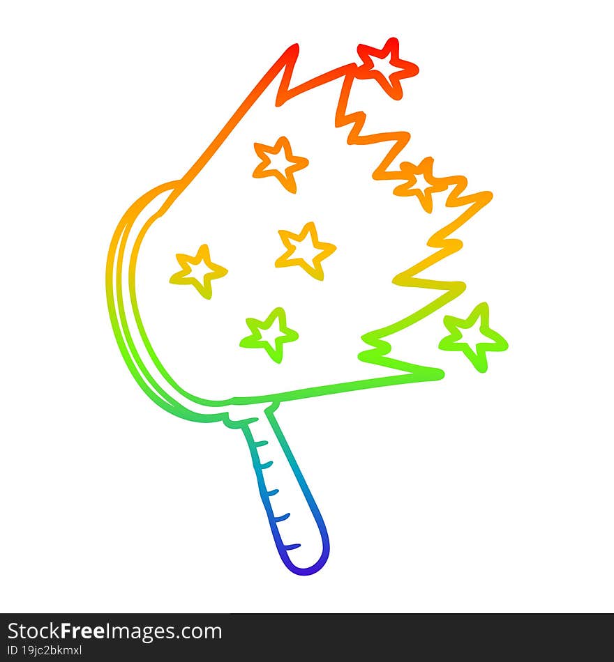 Rainbow Gradient Line Drawing Cartoon Magic Mirror