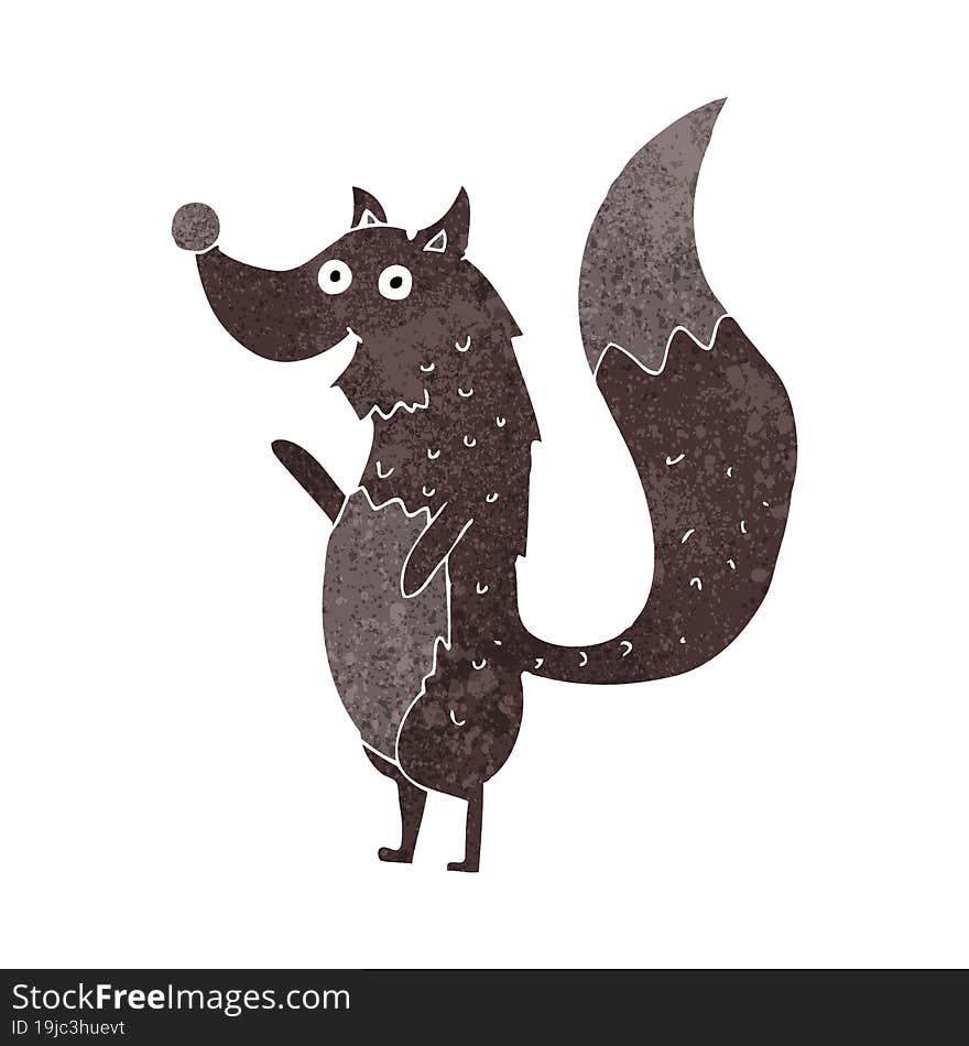 Cartoon Waving Wolf