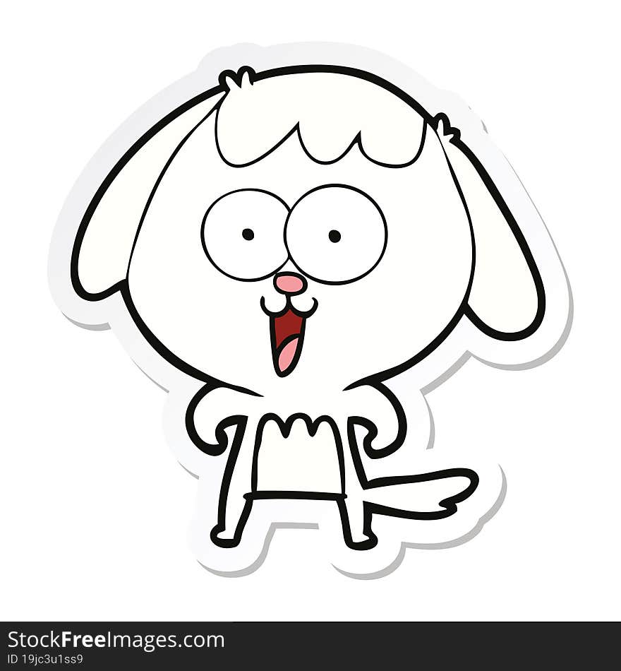 sticker of a cute cartoon dog