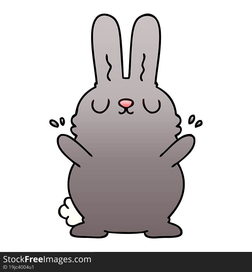 quirky gradient shaded cartoon rabbit