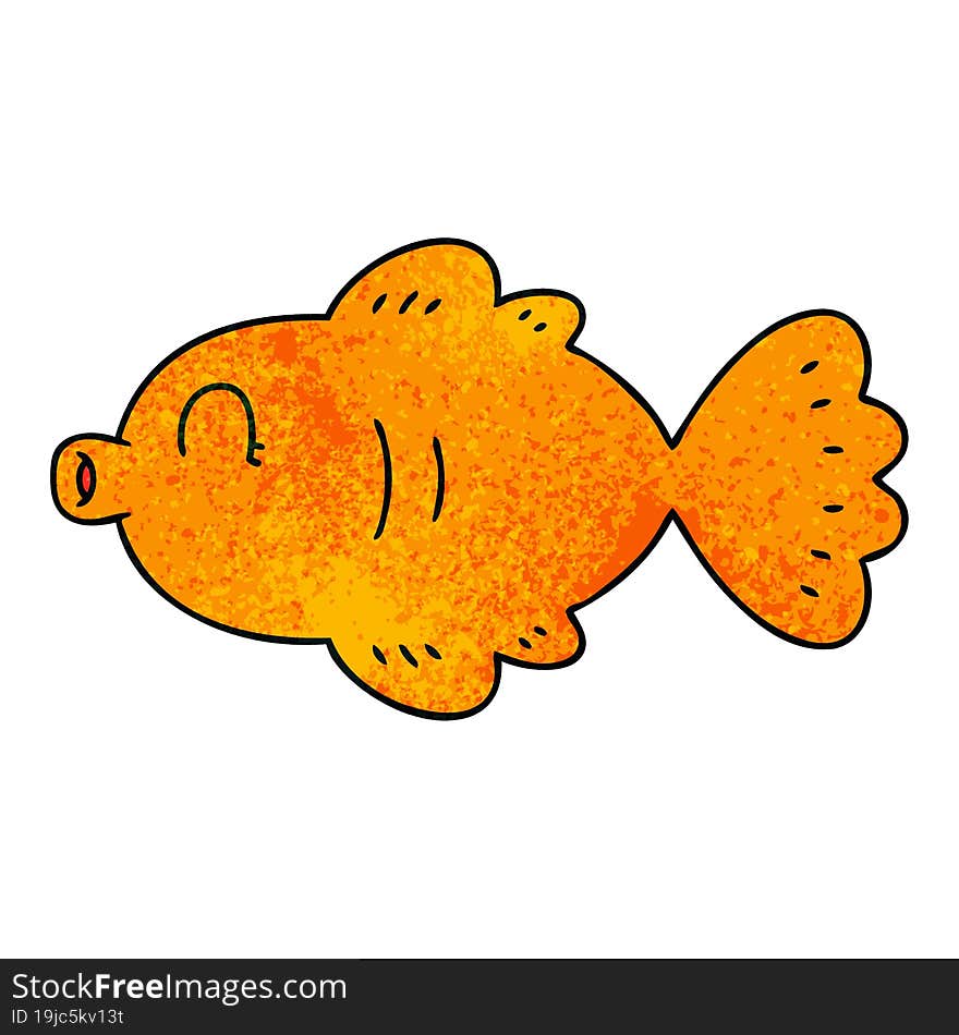 quirky hand drawn cartoon fish