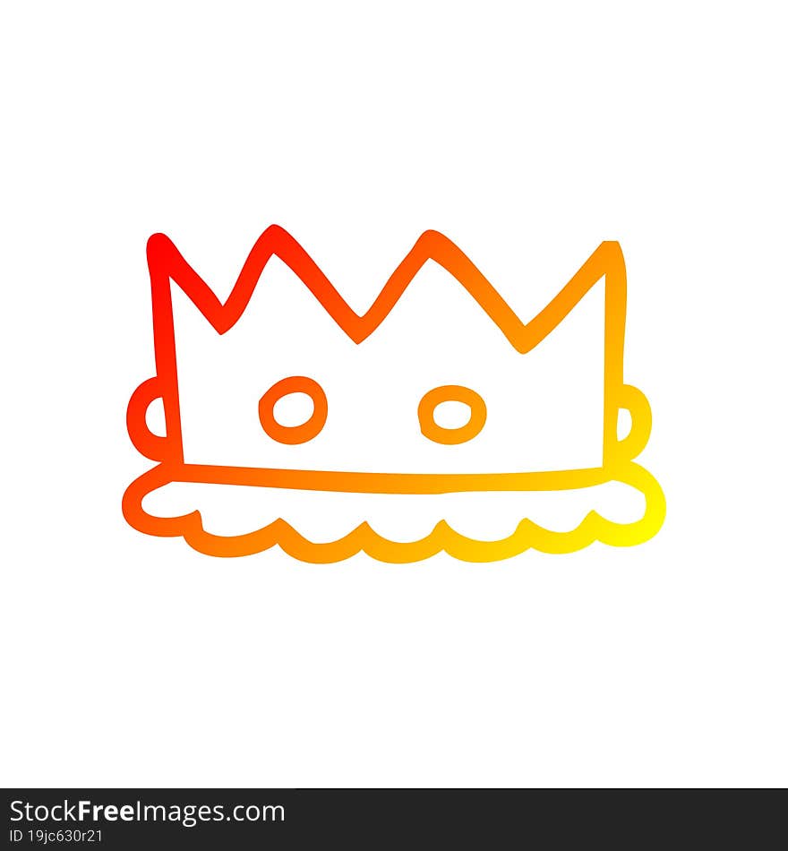 warm gradient line drawing cartoon royal crown