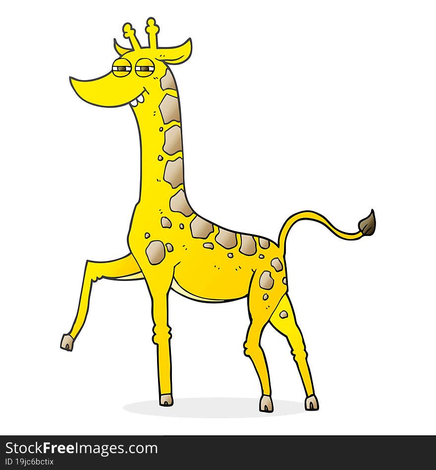freehand drawn cartoon giraffe