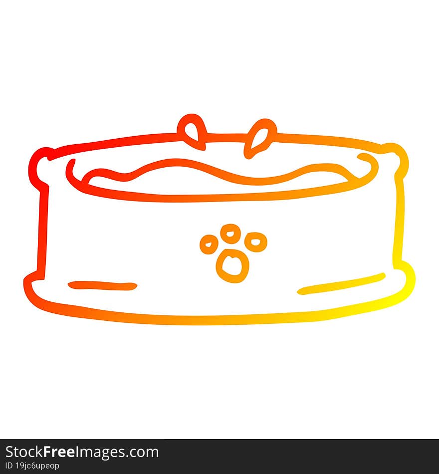 warm gradient line drawing cartoon pet bowl