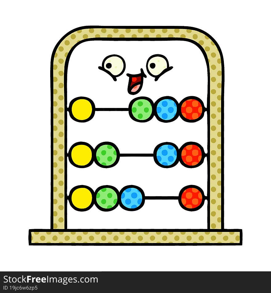 Comic Book Style Cartoon Abacus