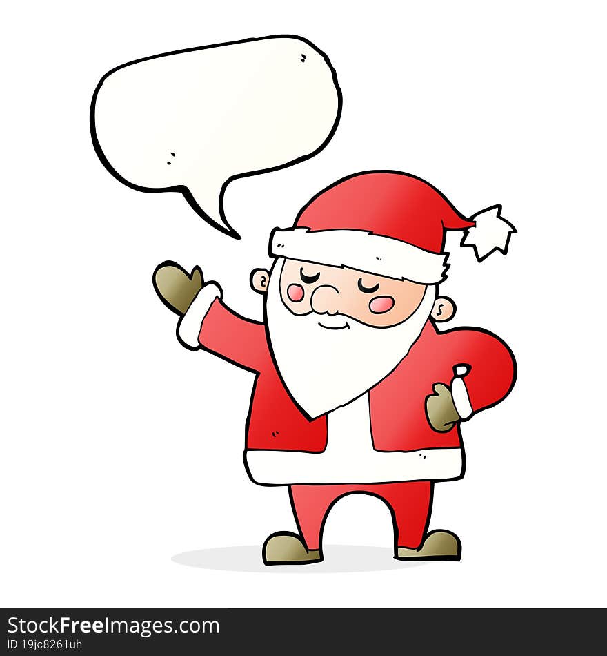 cartoon santa claus with speech bubble