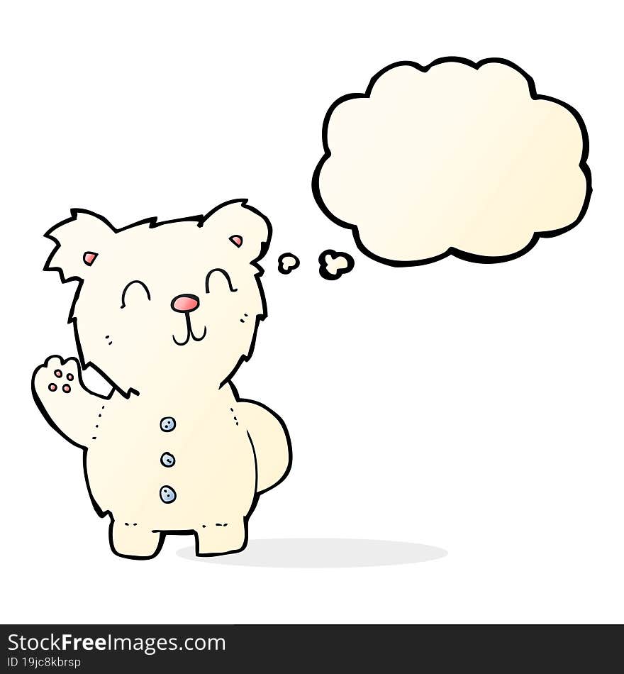 cartoon polar bear with thought bubble