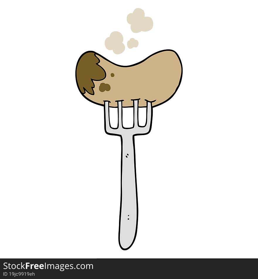 cartoon sausage and fork