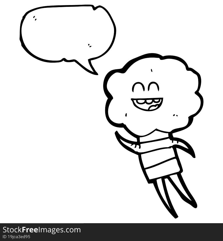 speech bubble cartoon cute cloud head creature