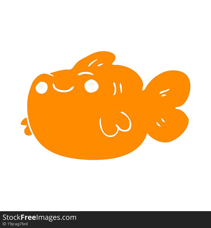 flat color style cartoon fish