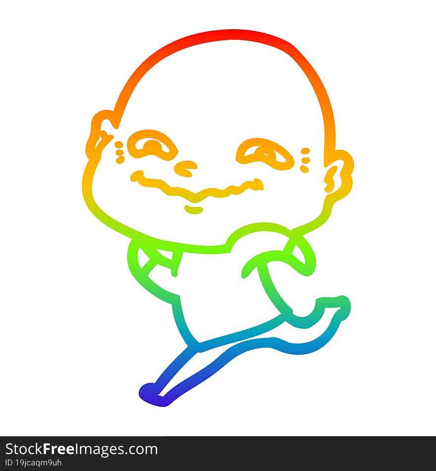 rainbow gradient line drawing cartoon creepy guy