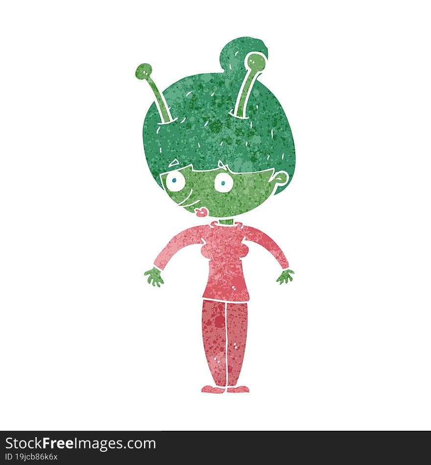 Cartoon Alien Woman