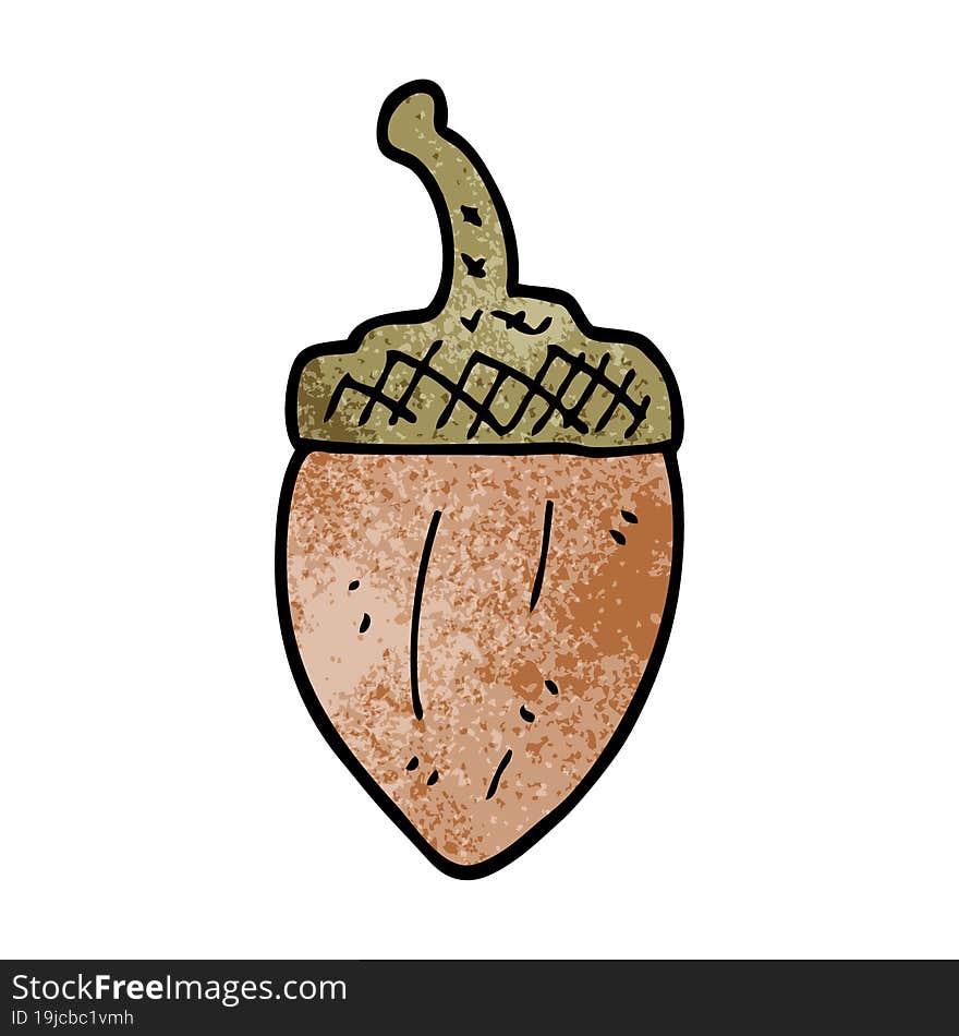 cartoon doodle acorn