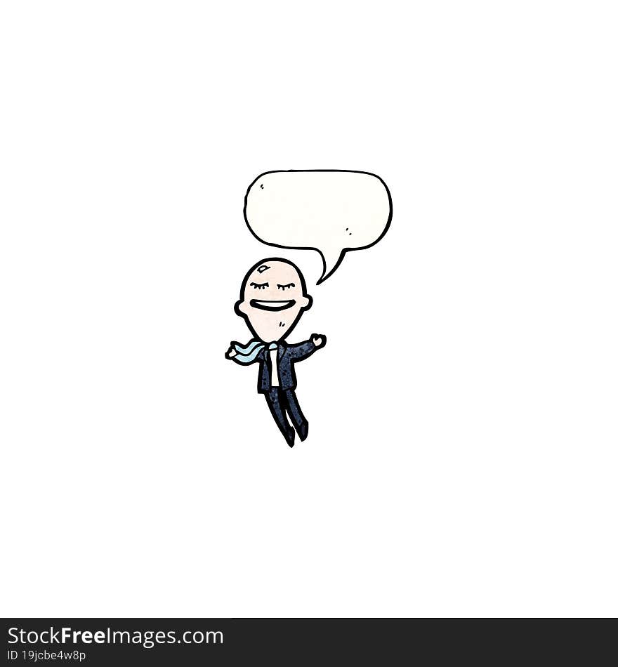 cartoon floating big head businessman