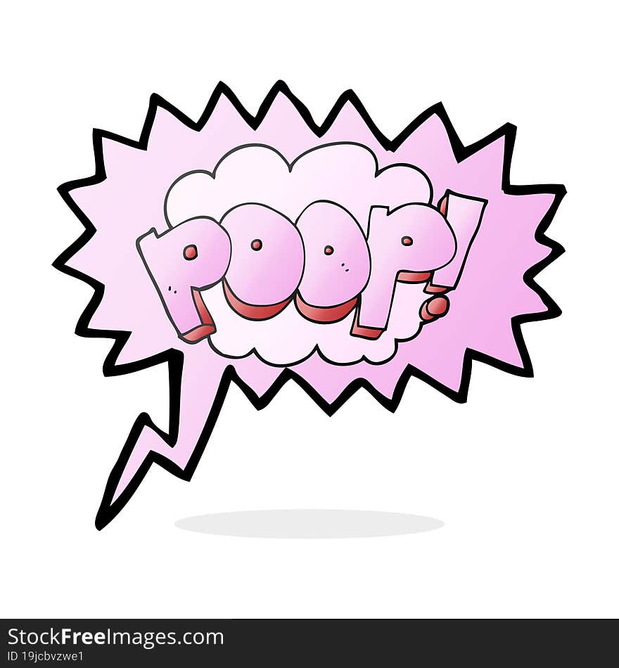 speech bubble cartoon poop! text