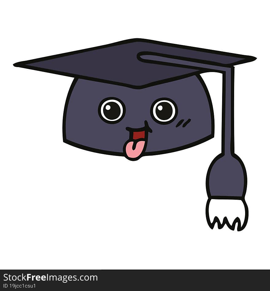 cute cartoon of a graduation hat. cute cartoon of a graduation hat