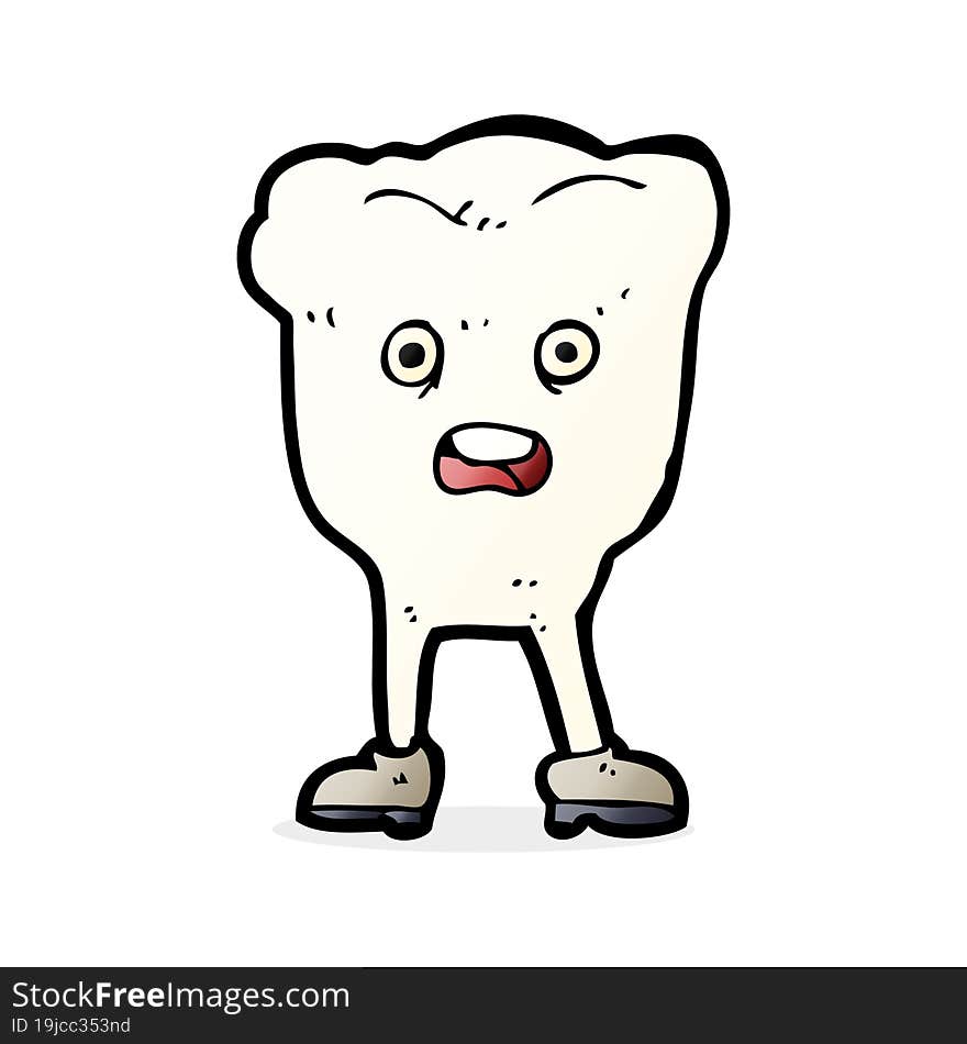 cartoon tooth looking afraid