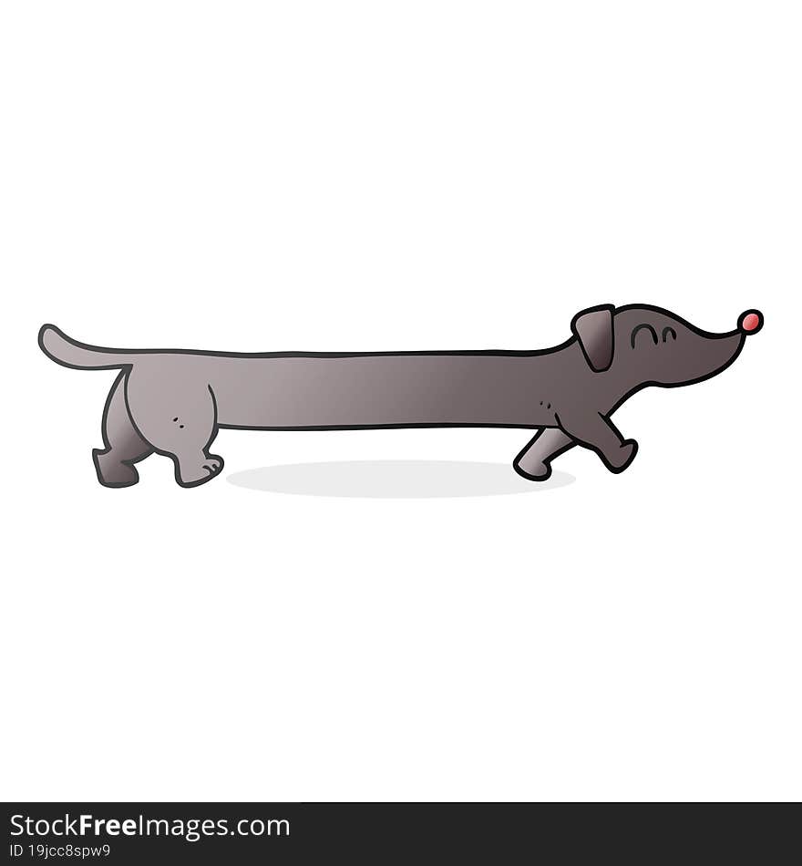 freehand drawn cartoon dachshund