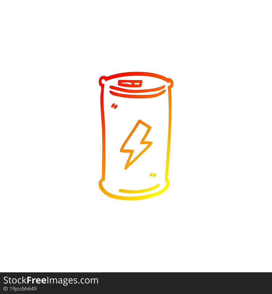 warm gradient line drawing cartoon energy drink