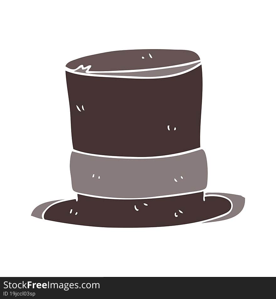 flat color style cartoon top hat