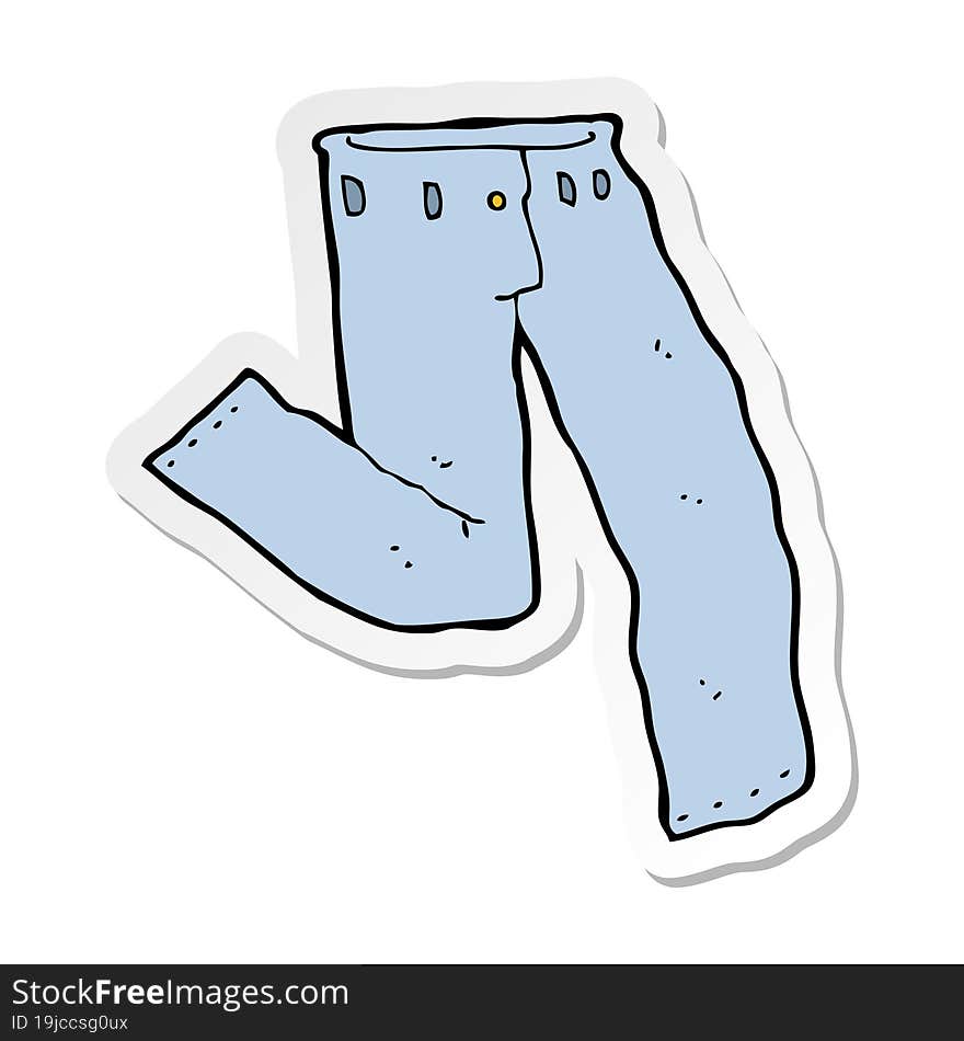 Sticker Of A Cartoon Jeans