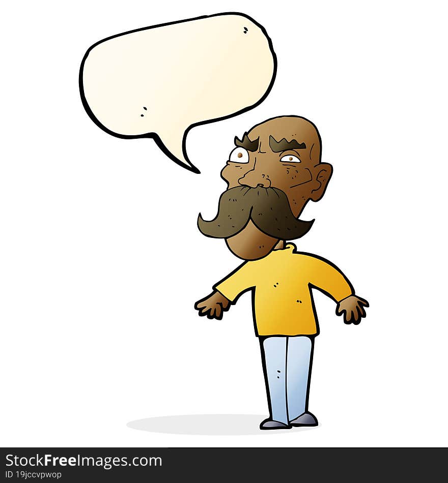 Cartoon Angry Old Man With Speech Bubble