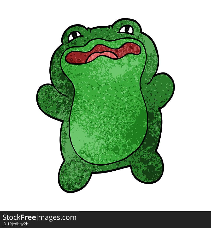 funny cartoon doodle frog