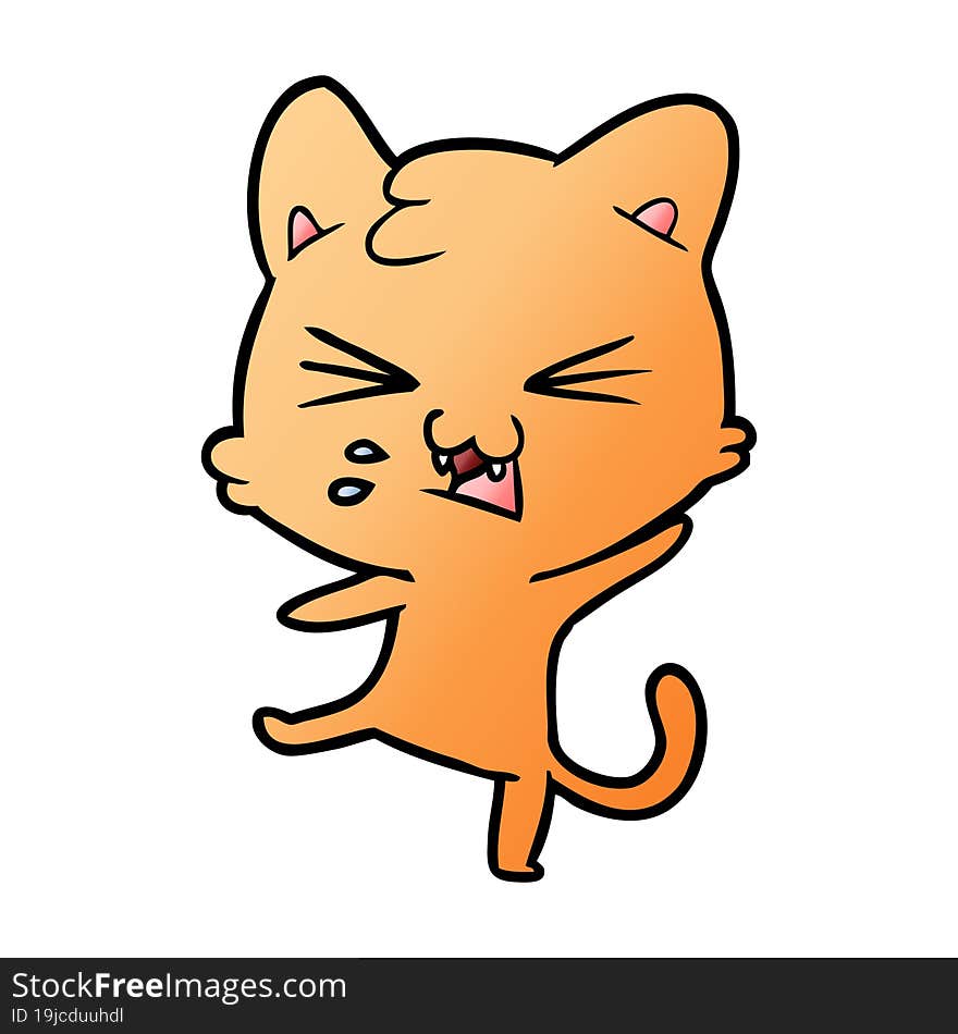 cartoon cat hissing. cartoon cat hissing