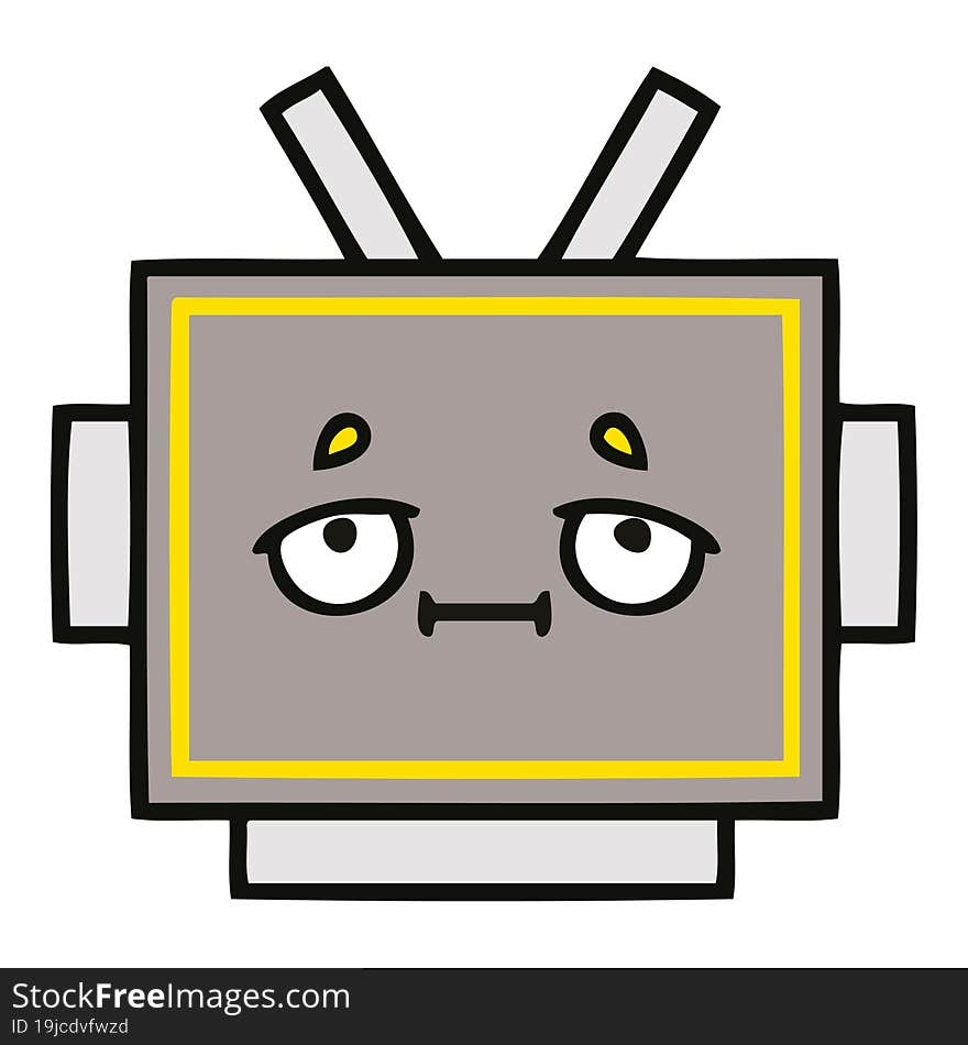 Cute Cartoon Robot Head