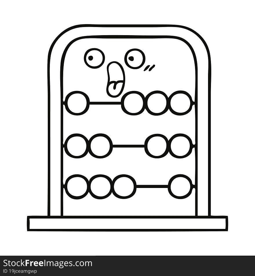 line drawing cartoon abacus