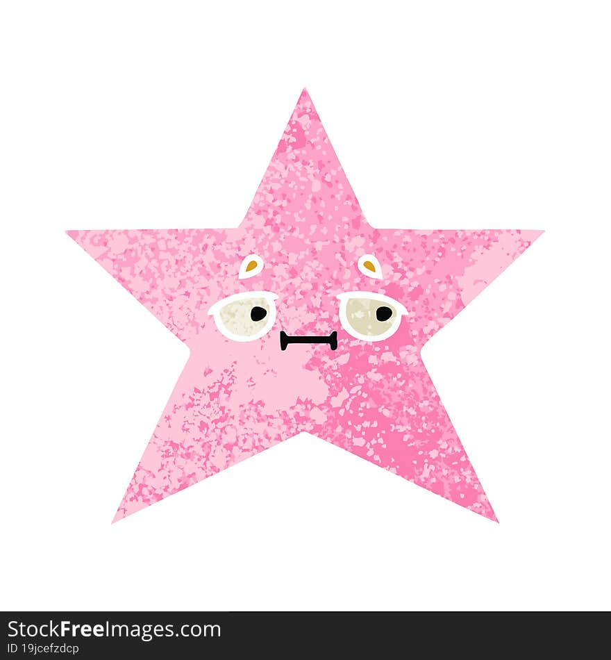 retro illustration style cartoon star fish