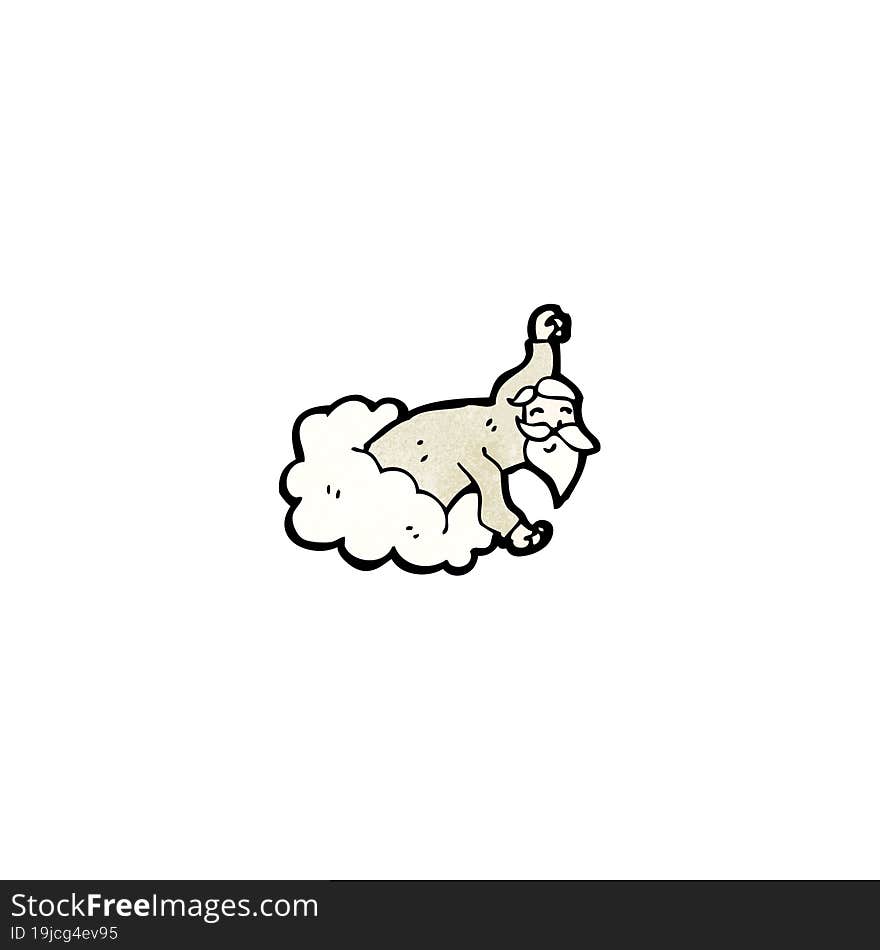 cartoon god on cloud