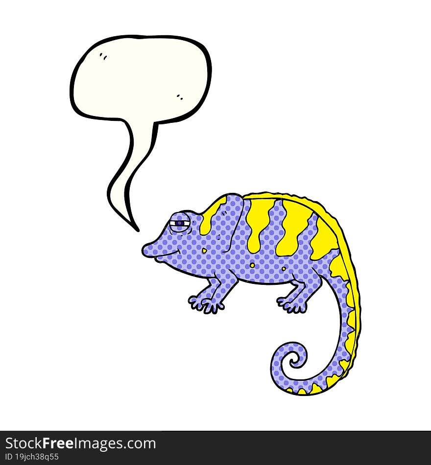 comic book speech bubble cartoon chameleon