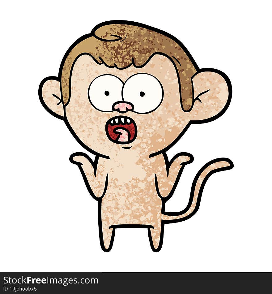 cartoon shocked monkey. cartoon shocked monkey