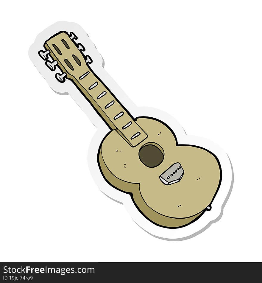 sticker of a cartoon guitar