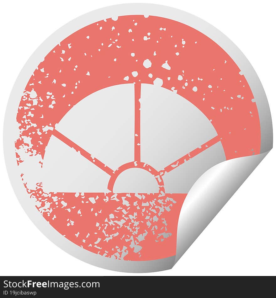 distressed circular peeling sticker symbol math equipment