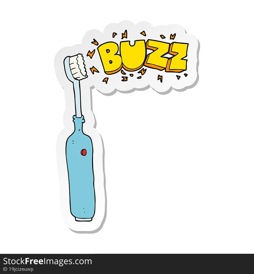 sticker of a cartoon electric tooth brush