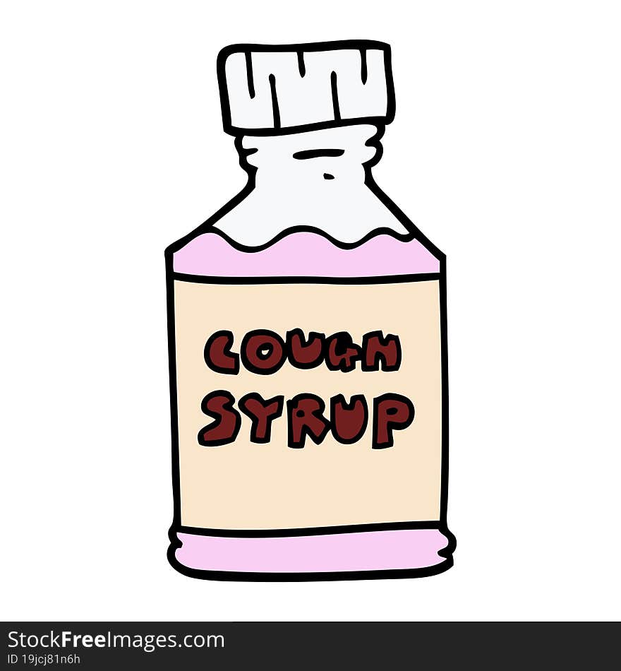 cartoon doodle cough syrup