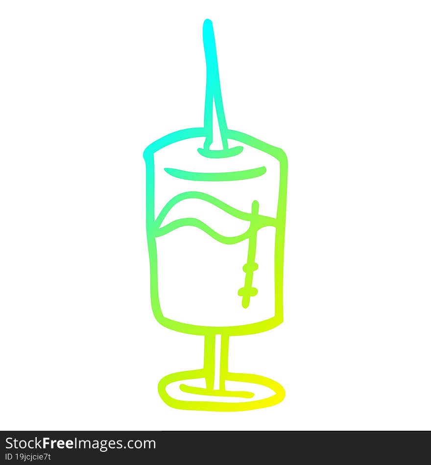 Cold Gradient Line Drawing Cartoon Medical Syringe