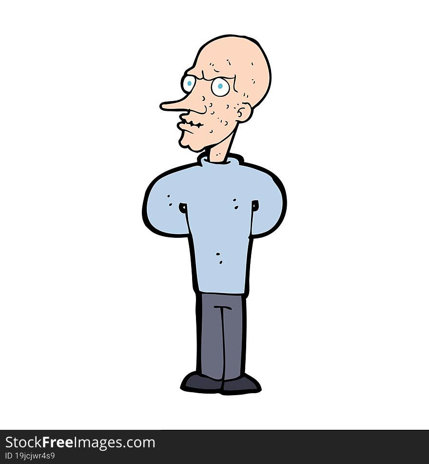 Cartoon Evil Bald Man