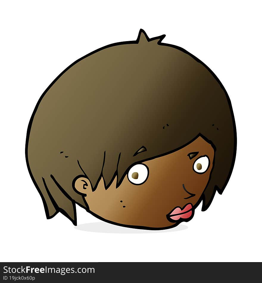 cartoon female face with raised eyebrow