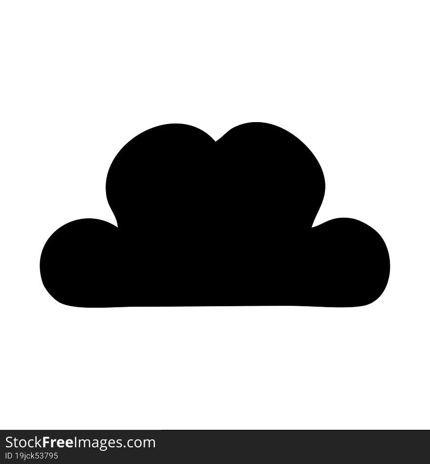 flat symbol of a snow cloud. flat symbol of a snow cloud